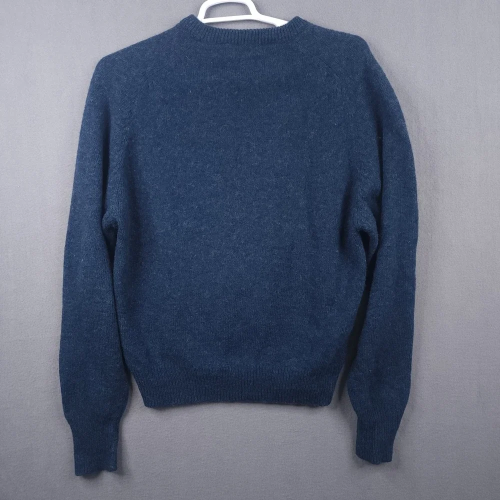 Jockey‎ Mens Large Blue 100% Pure New Wool Crewneck Long Sleeve Knit Sweater
